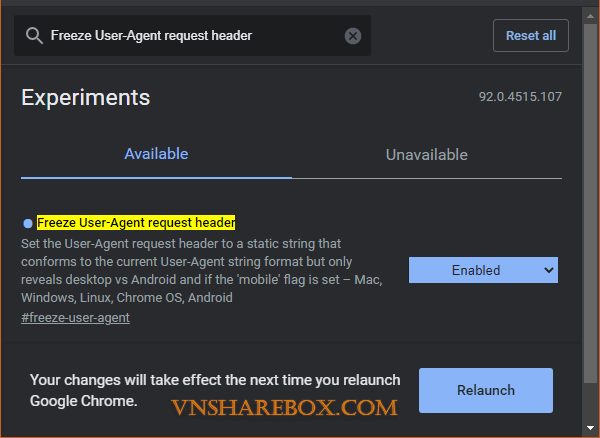 Freeze User-Agent request header