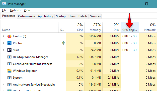 GPU Engine Task Manager Windows 11