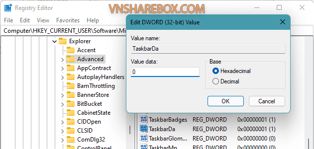 Tắt Widget Windows bằng Registry Editor