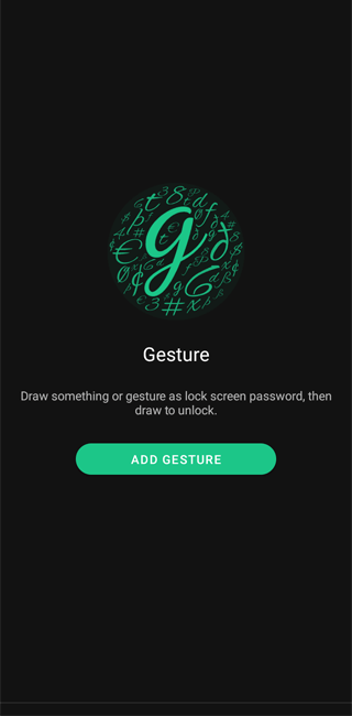 Settings Gesture lock setting